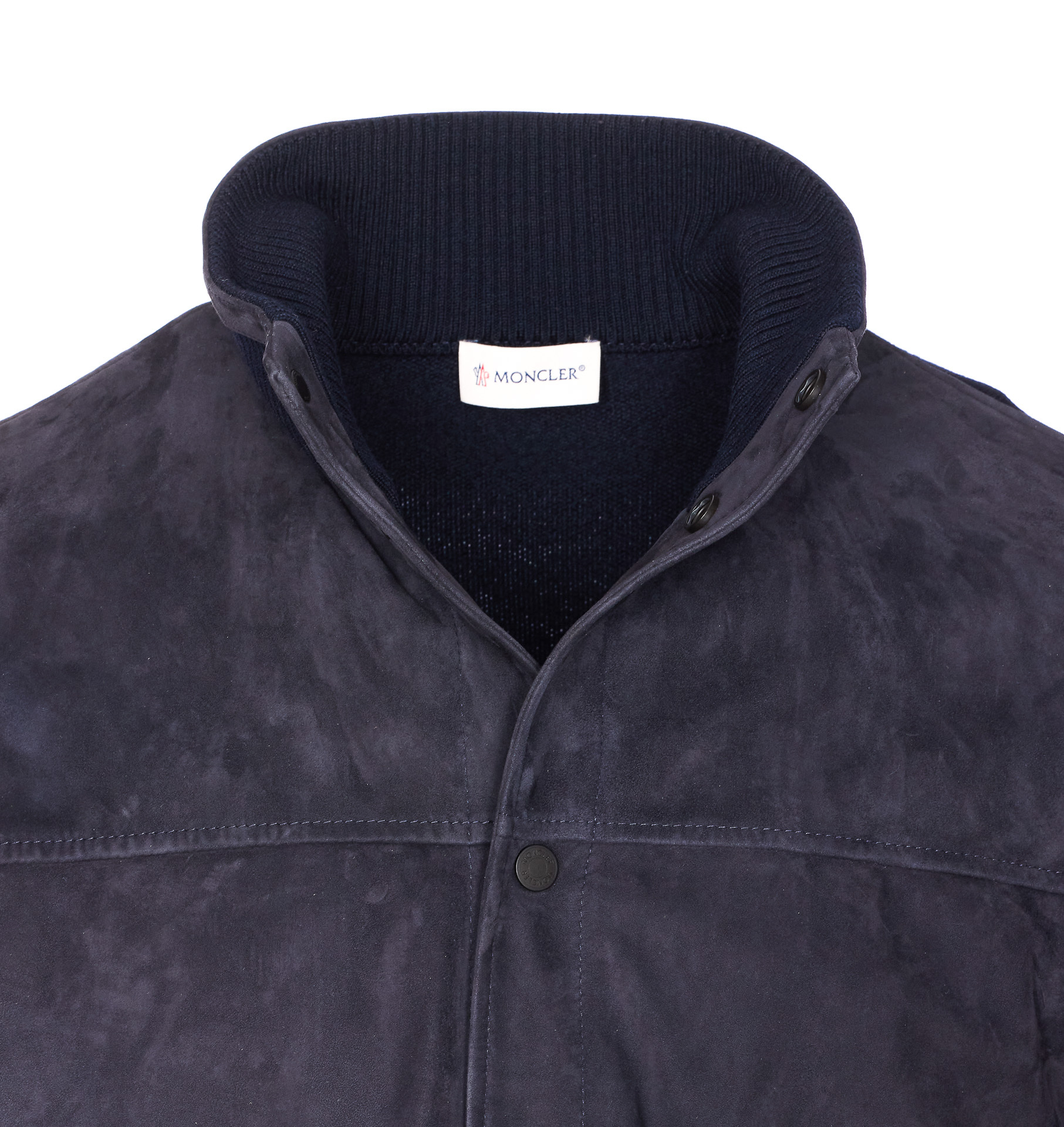 Moncler Men Logo Cardigan In Blue