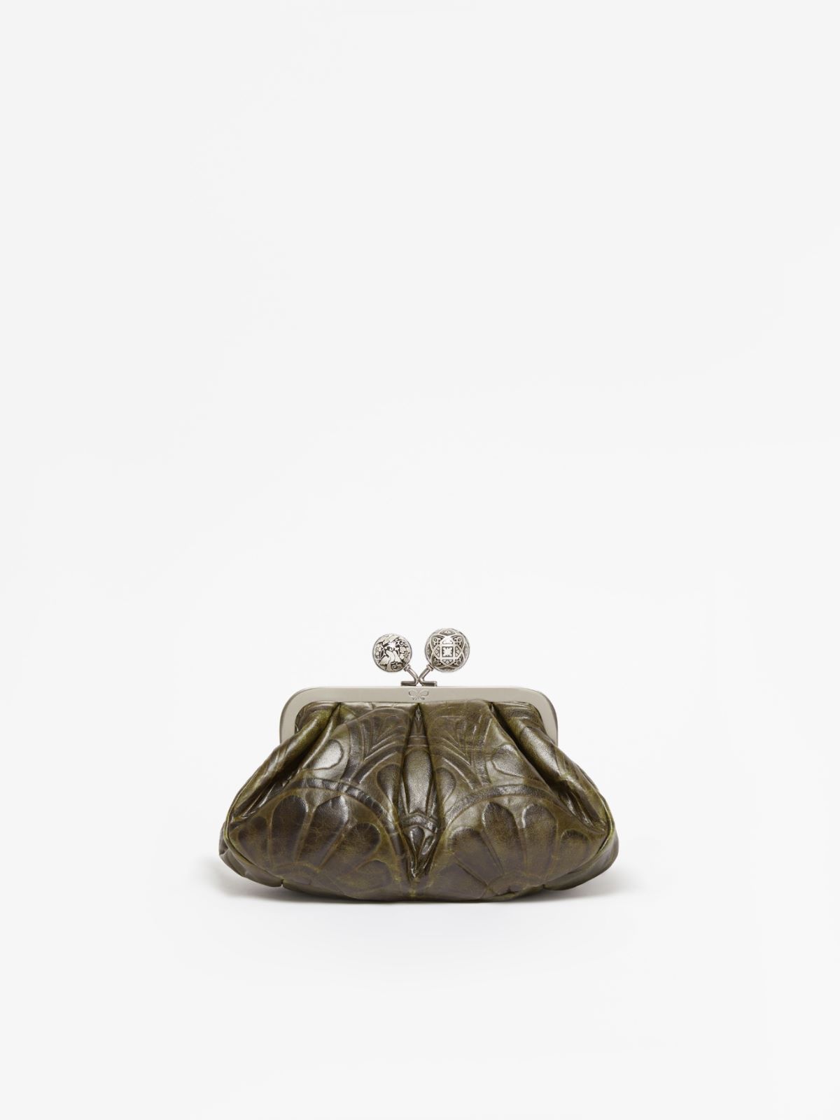 Weekend Max Mara Small Smooth Leather Pasticcino Bag In Green