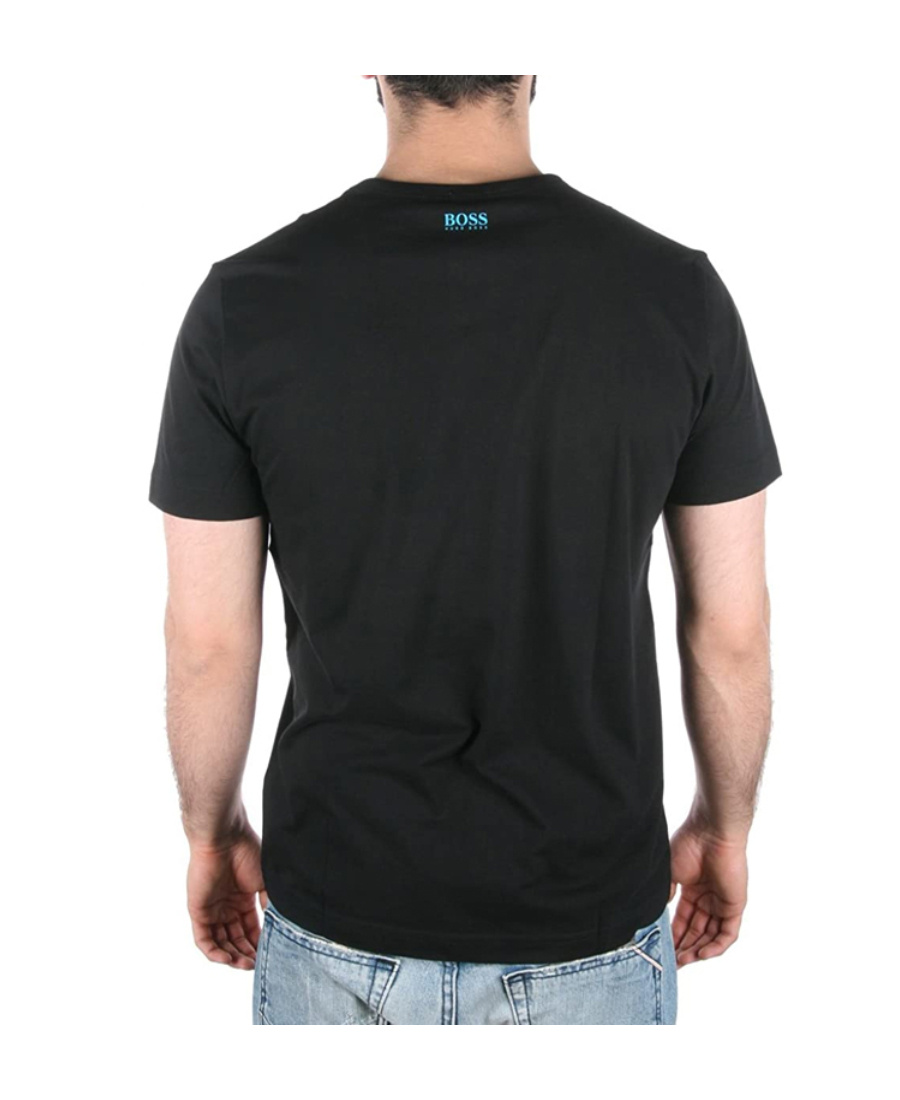 Hugo Boss Printed T-shirt With Round Neck In Black
