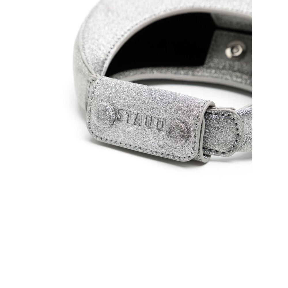 Shop Staud Good Night Moon Metallic Effect Crossbody Bag In Gray