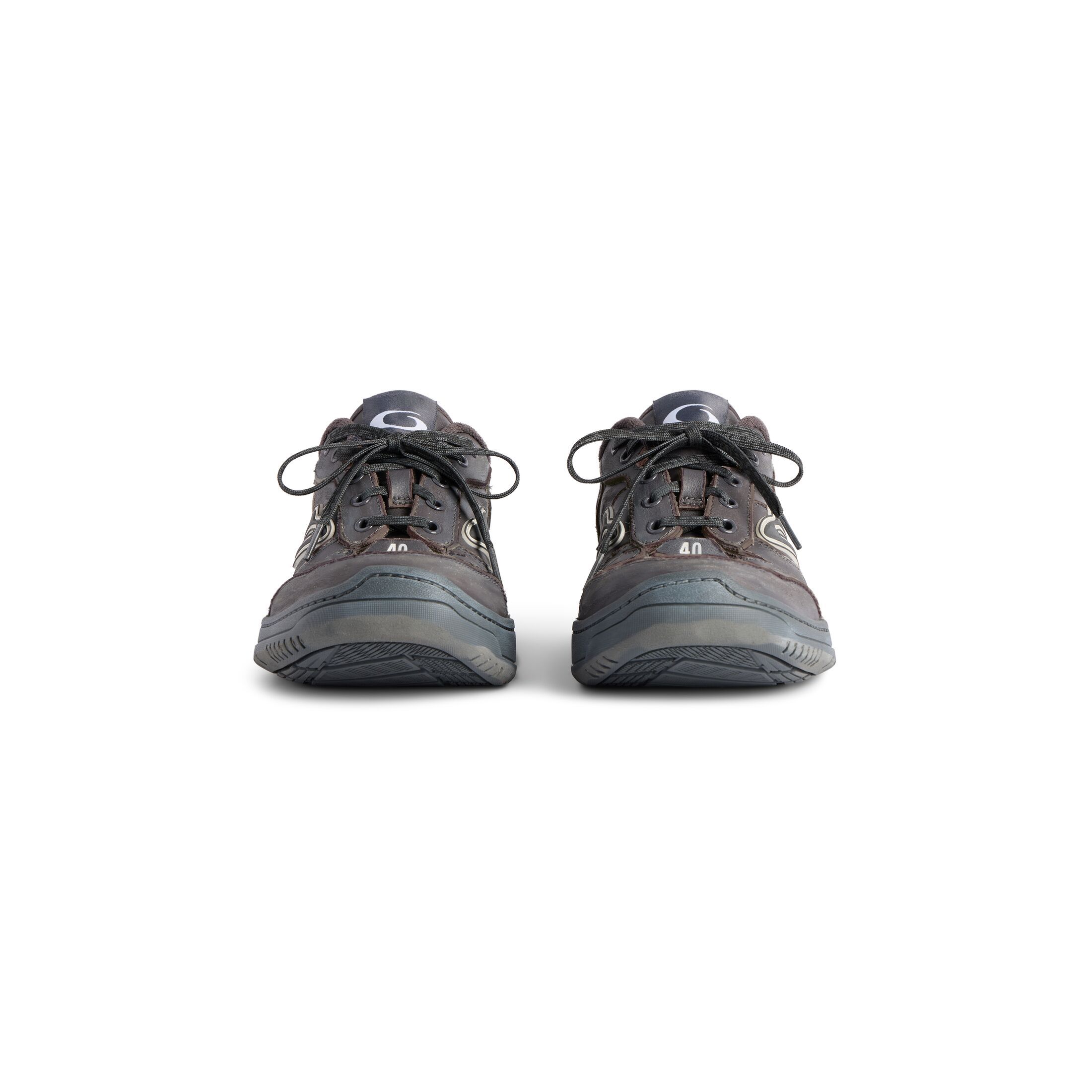 Balenciaga Men's Hamptons Worn-out Sneaker In Grey In Gray
