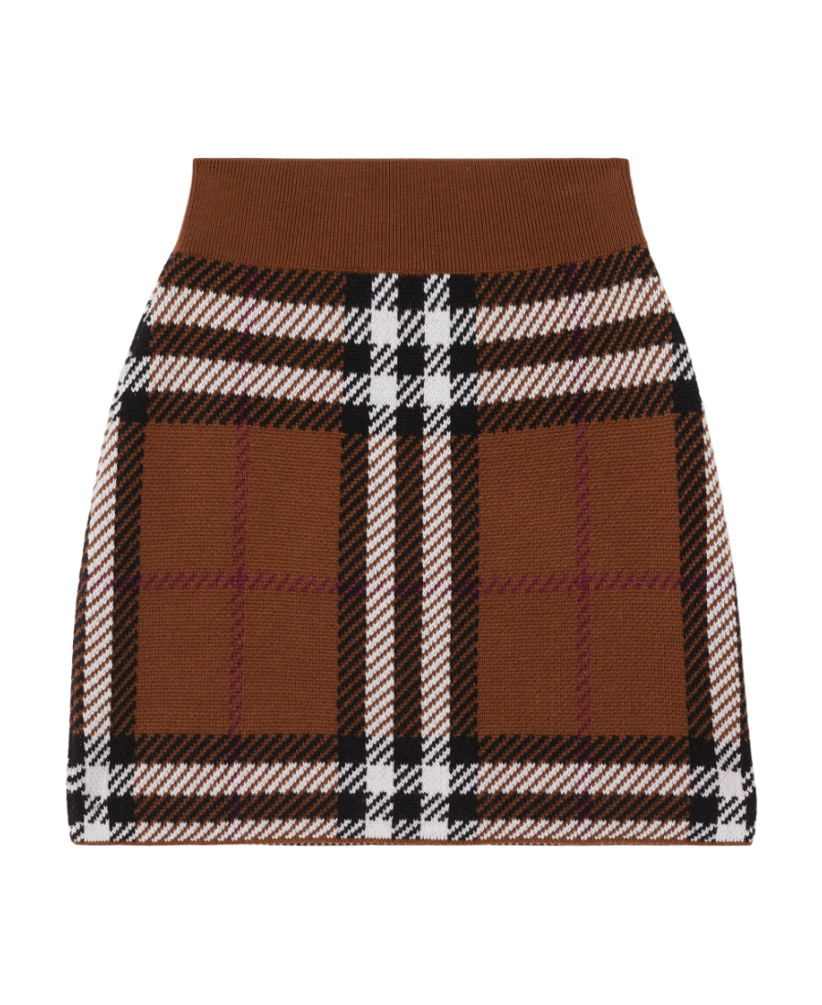 Burberry Exaggerated Check Jacquard Mini Skirt In Brown