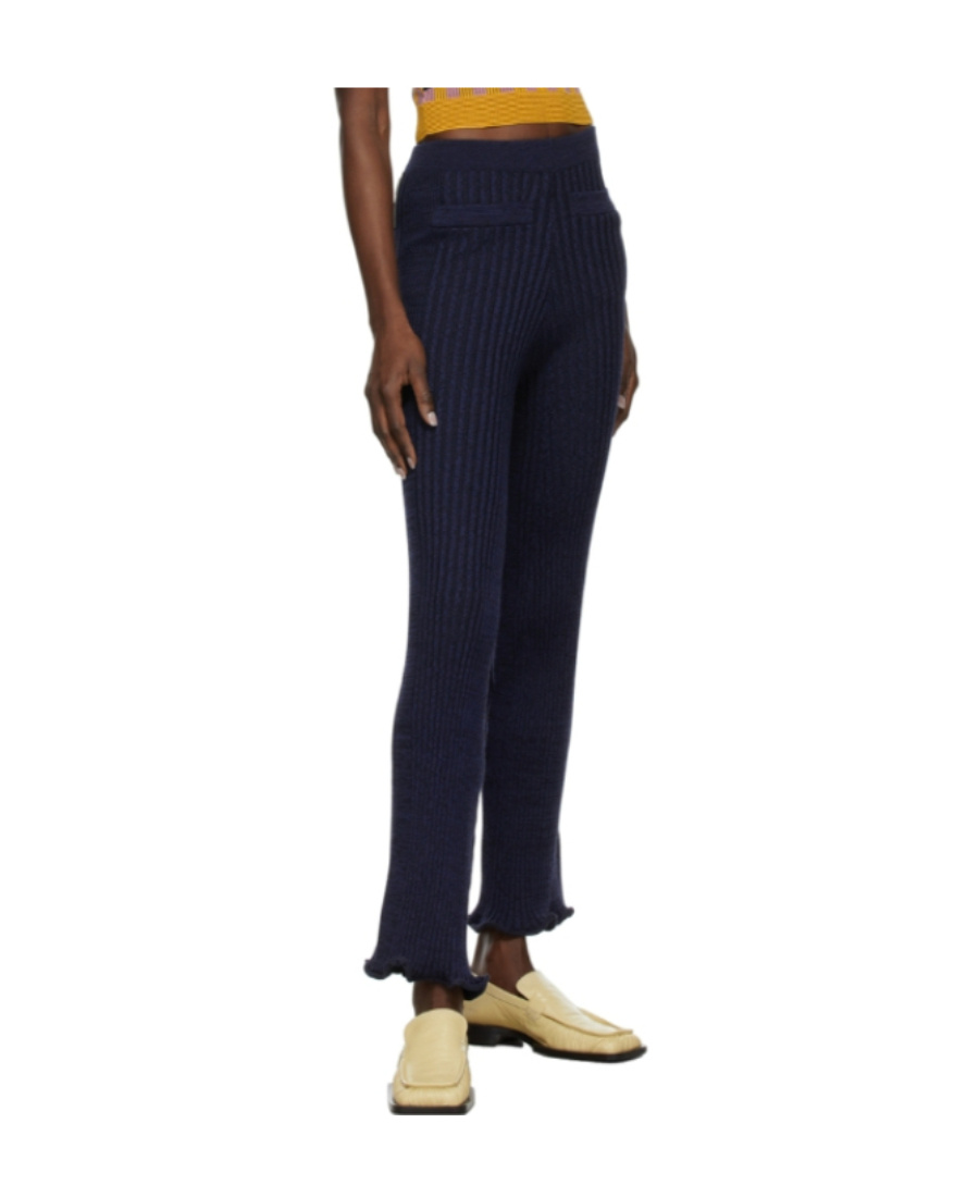 Rabanne Knitted Flared Trousers In Black