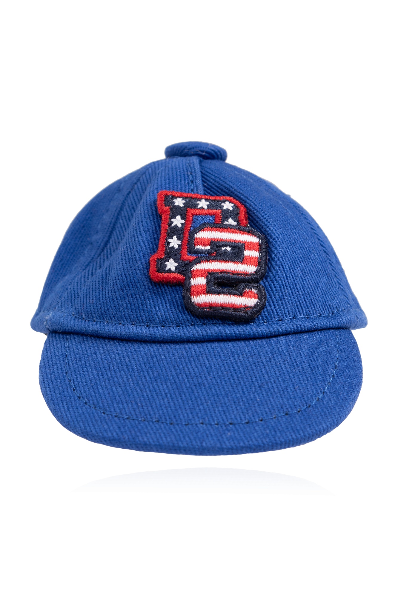 Dsquared2 Logo-patch Cap Keychain In Blue
