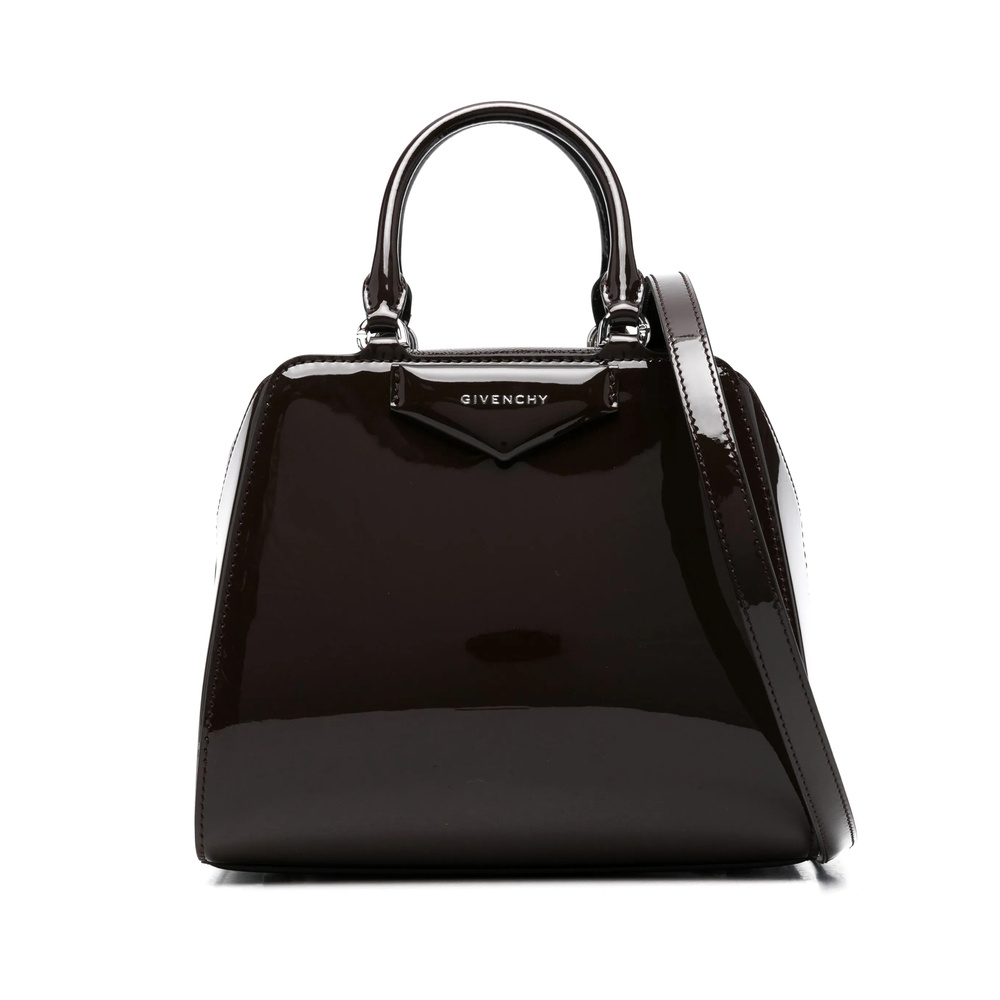 Shop Givenchy Mini Antigona Cube Tote Bag In Black