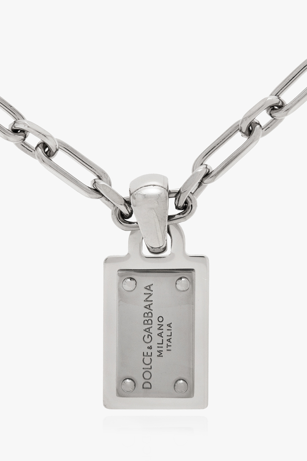Dolce & Gabbana Logo-tag Chain-link Bracelet In Gray