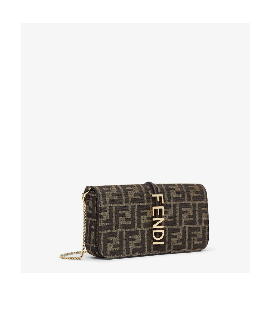 Fendi Brown Ff Fabric Wallet In Brown