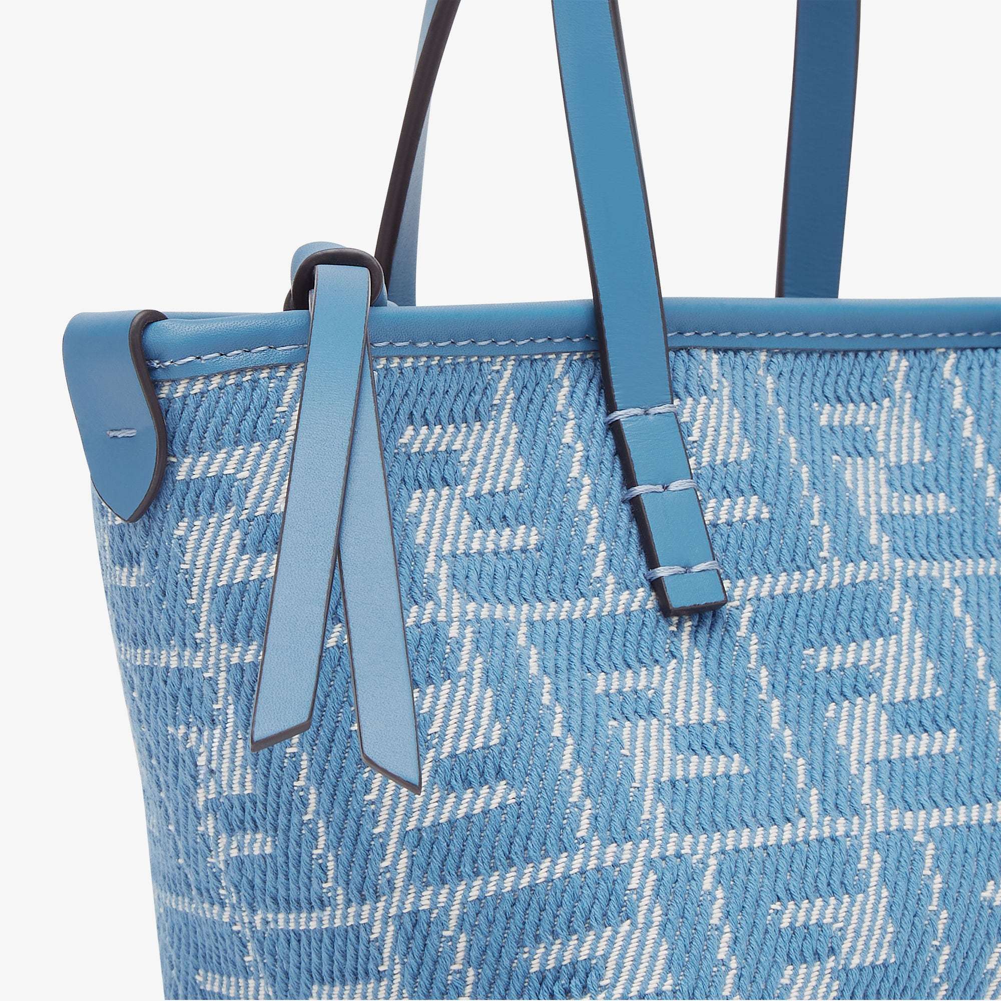 Fendi Women Embroidered Chenille Mini Roll Handbag In Blue