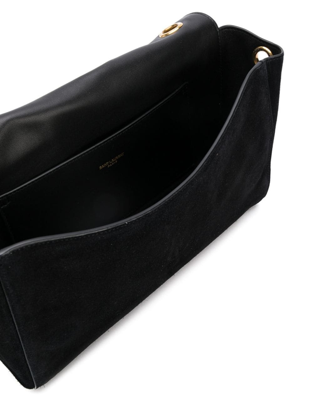 Saint Laurent Kate Medium Reversible Ysl Crossbody Bag In Suede And Smooth Leather In Black