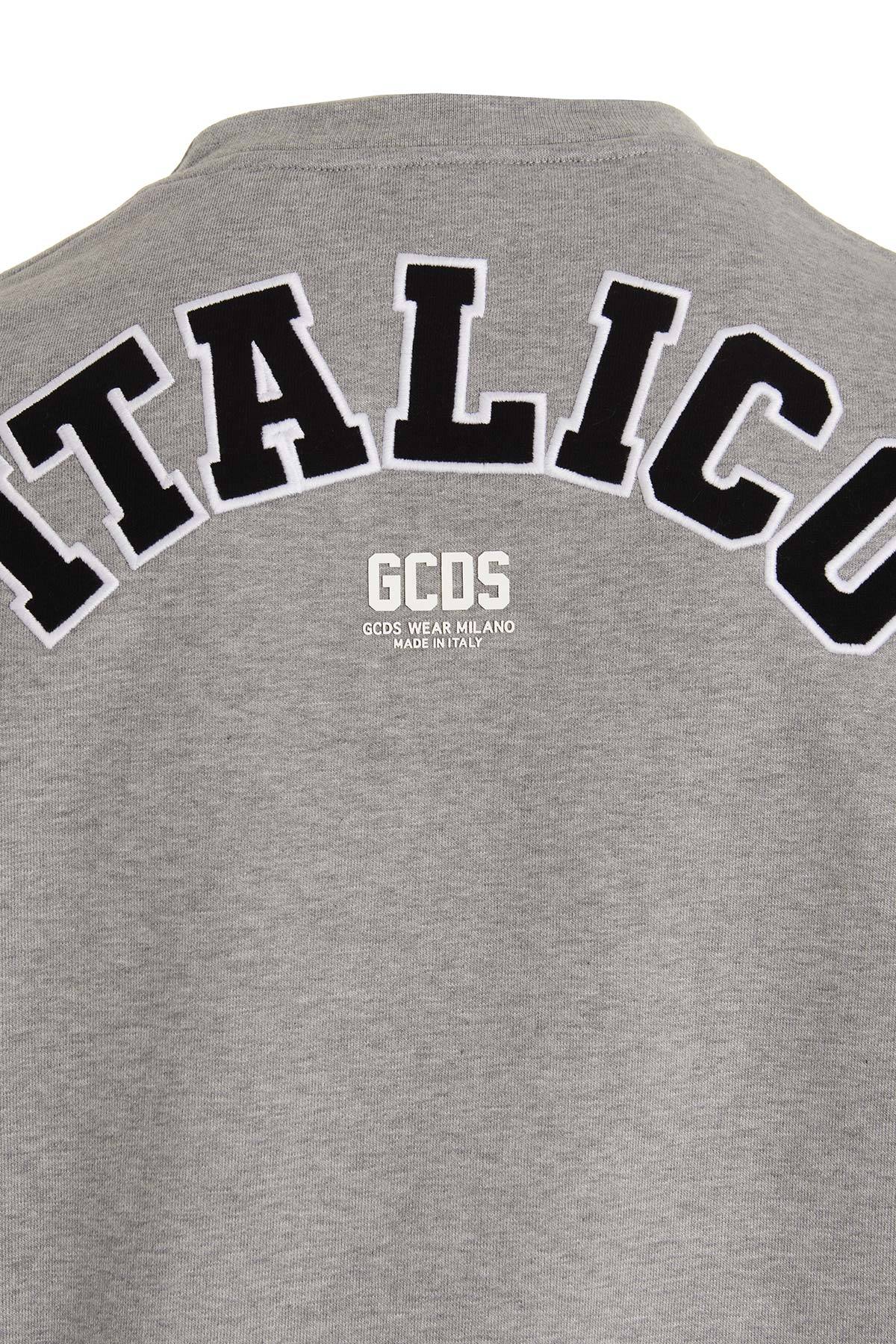 Gcds Rear Logo Print Sweatshirt In Gray