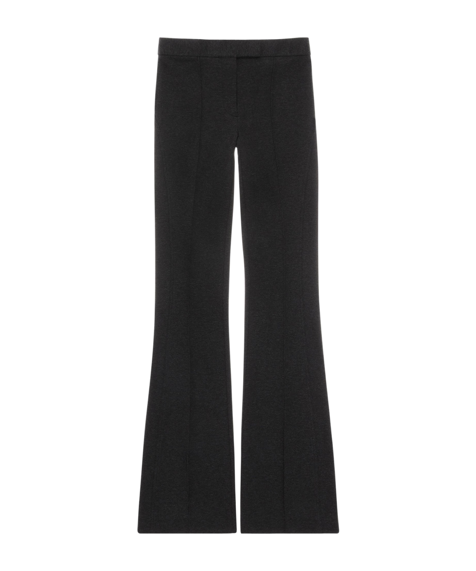 Helmut Lang Mélange-effect Mid-rise Flared Trousers In Black