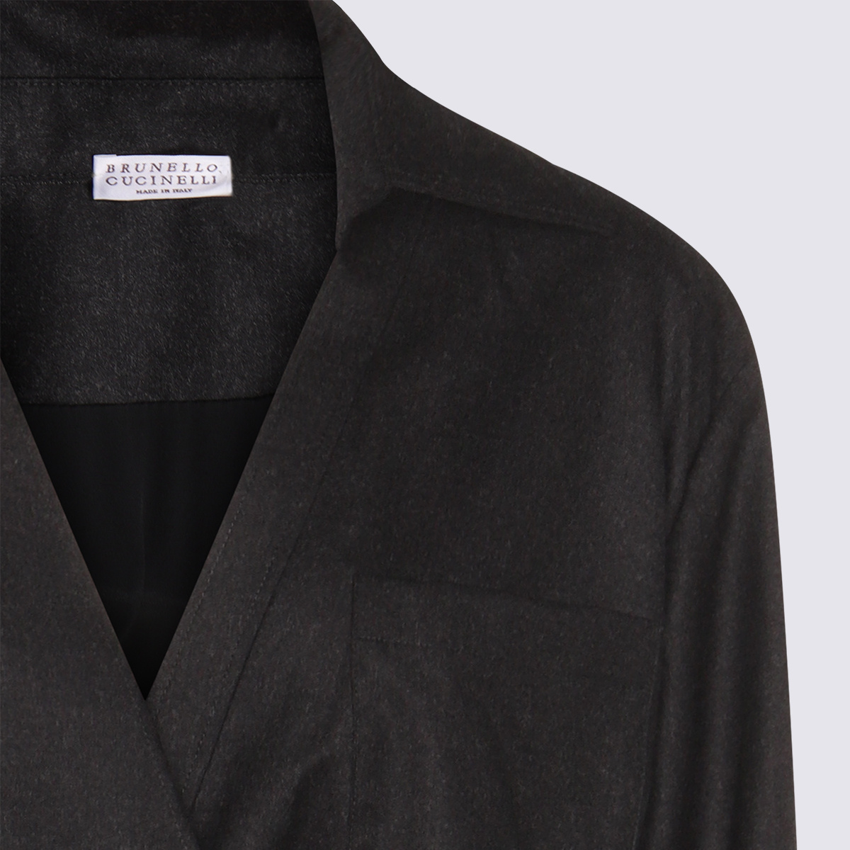 Brunello Cucinelli Wrap-effect Midi Shirt Dress In Black