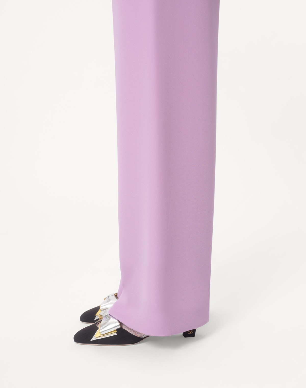 Valentino Cady Couture Wide-leg Pants In Purple