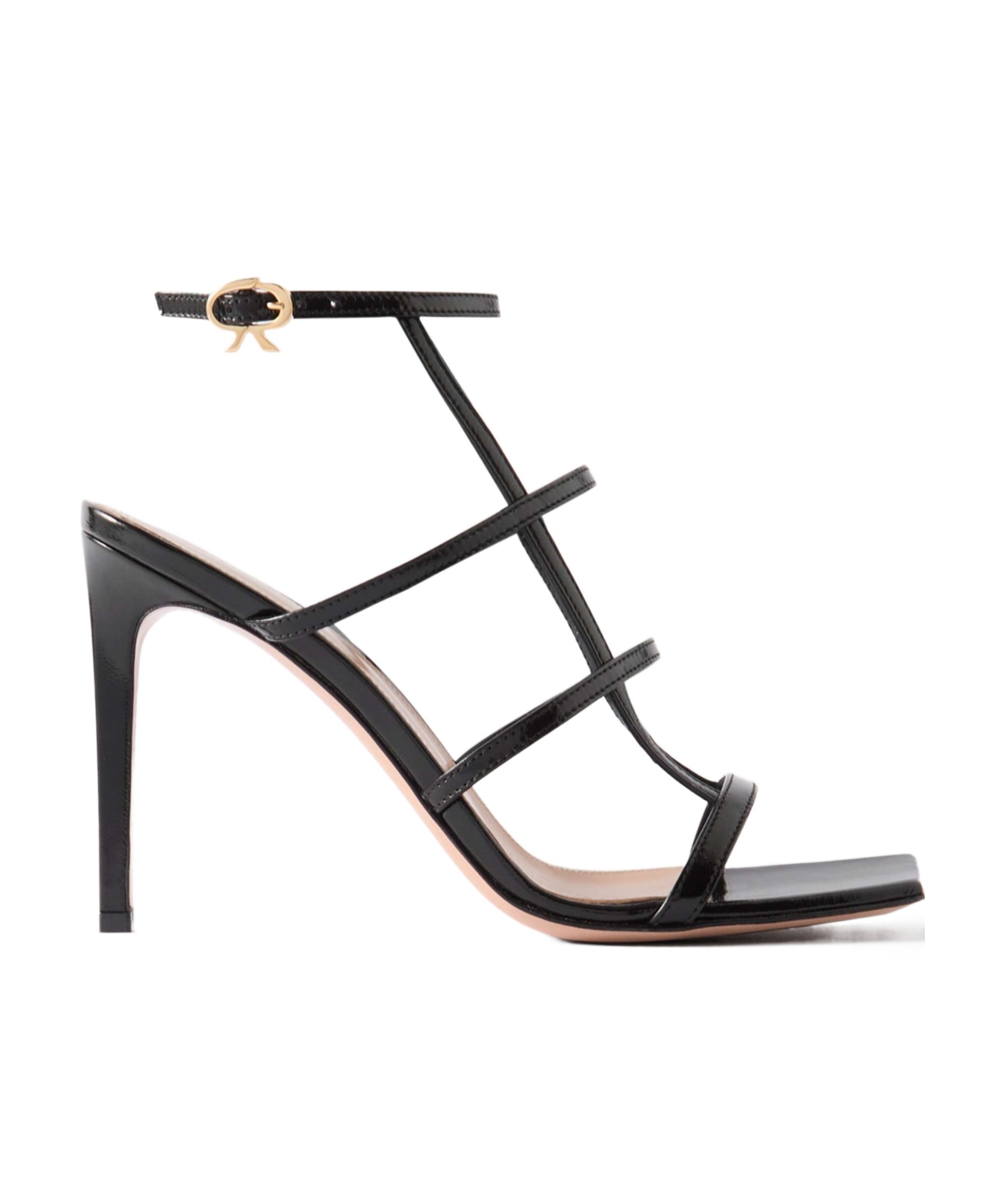 Gianvito Rossi Mondry 95 Caged Leather Sandals In Black