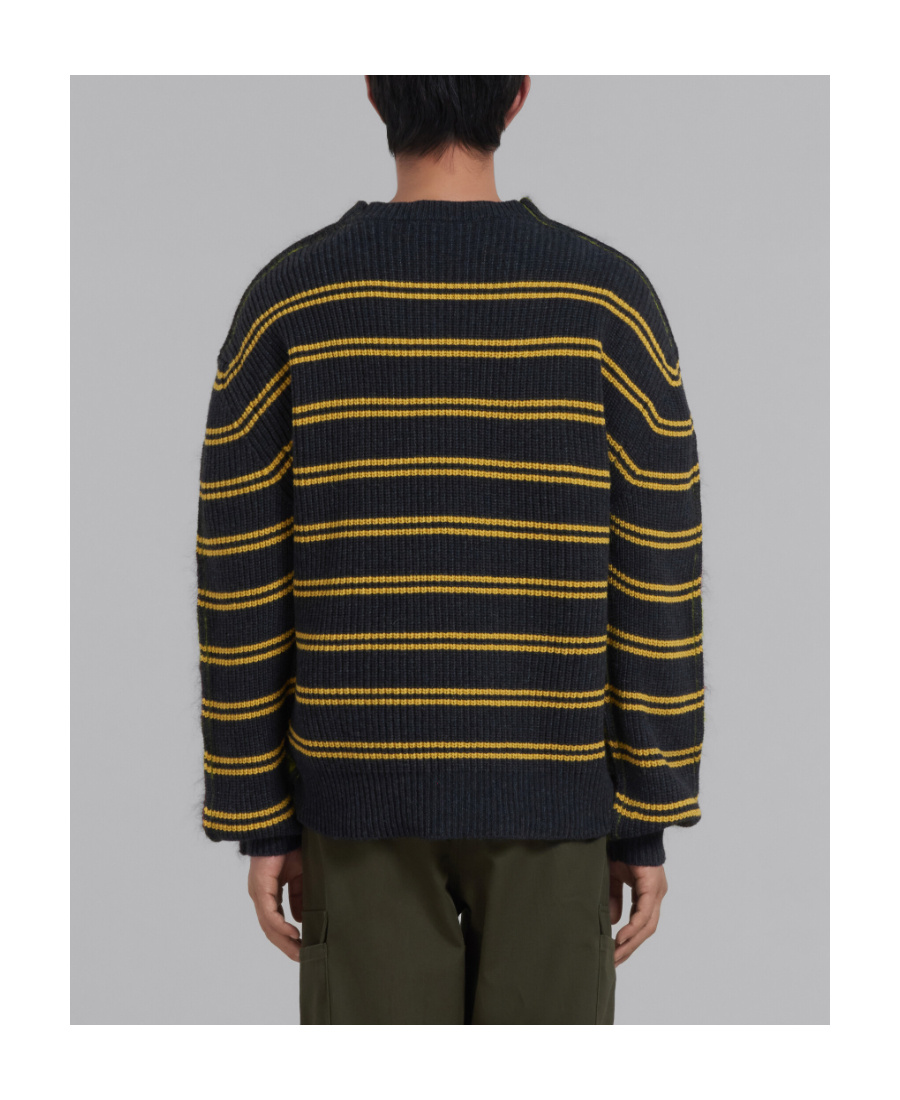 Marni Round Neck Long-sleeved Sweater In Green