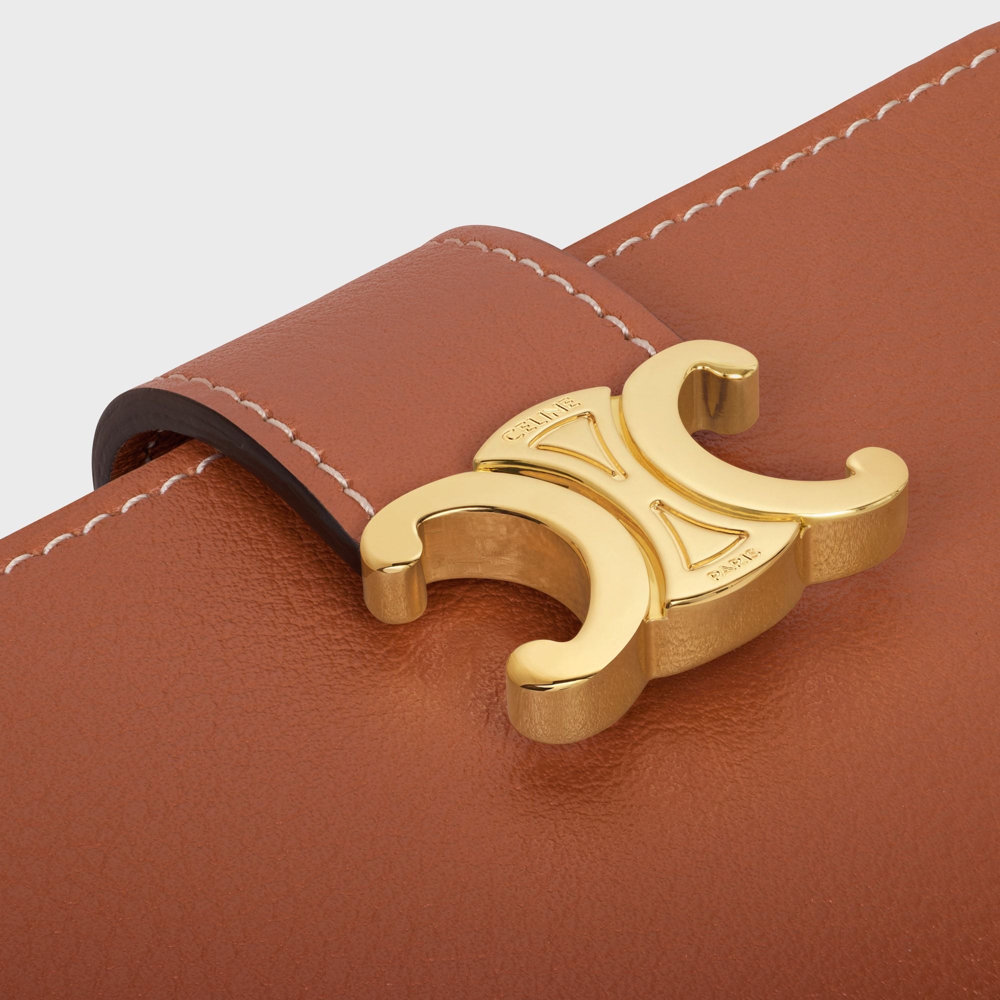 Celine Accordeon Card Bag In Brown