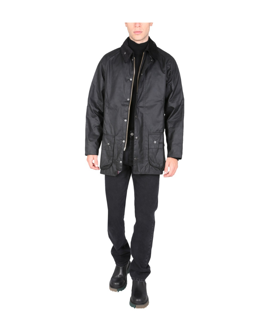 Barbour Ashby Waxed Jacket In Black