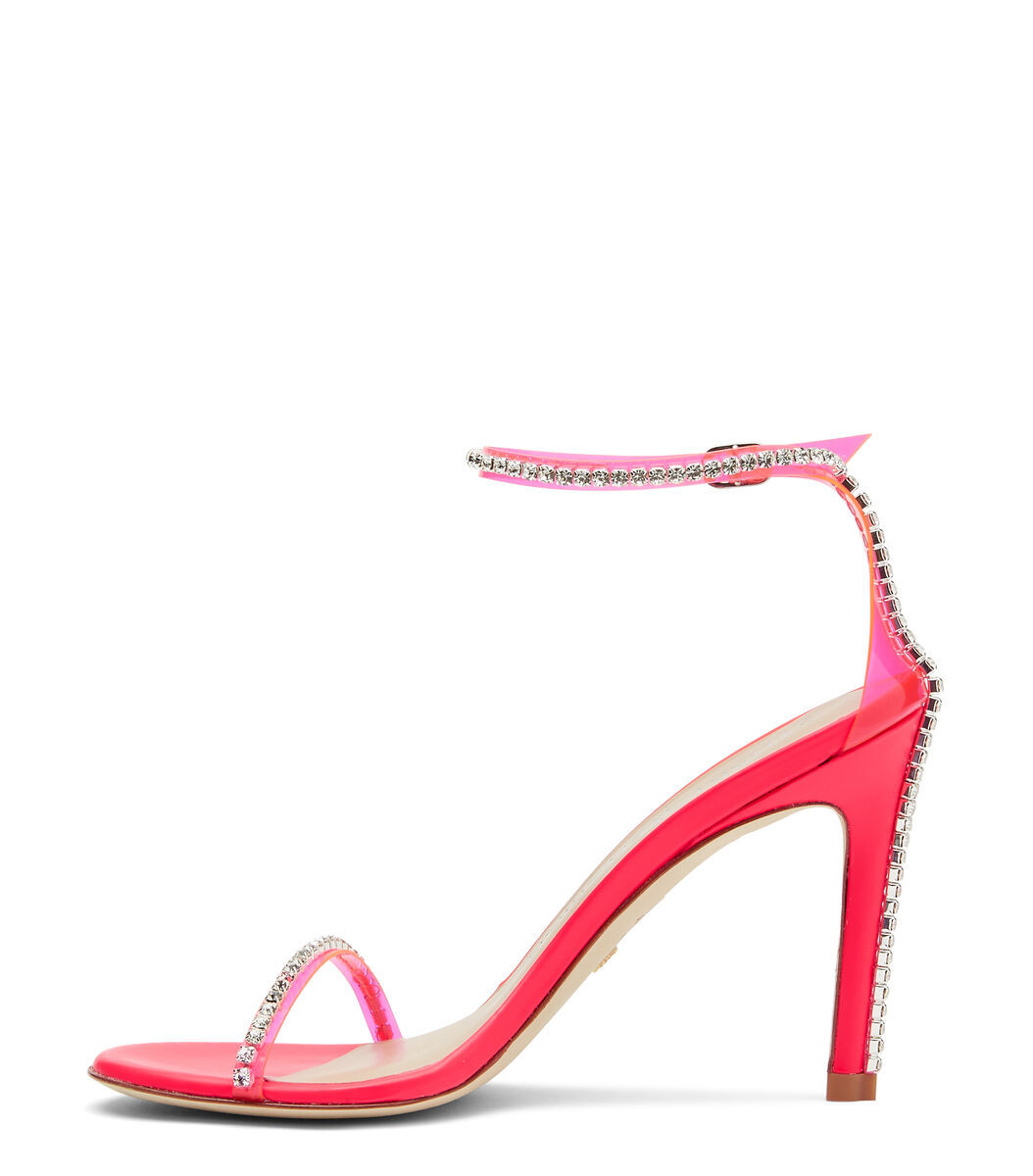 Stuart Weitzman Crystal-embellished 120mm Heel Sandals In Red