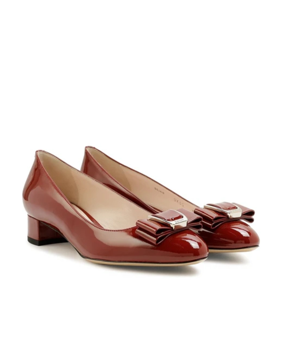 Bally Bow Design Flat Shoes In Brown