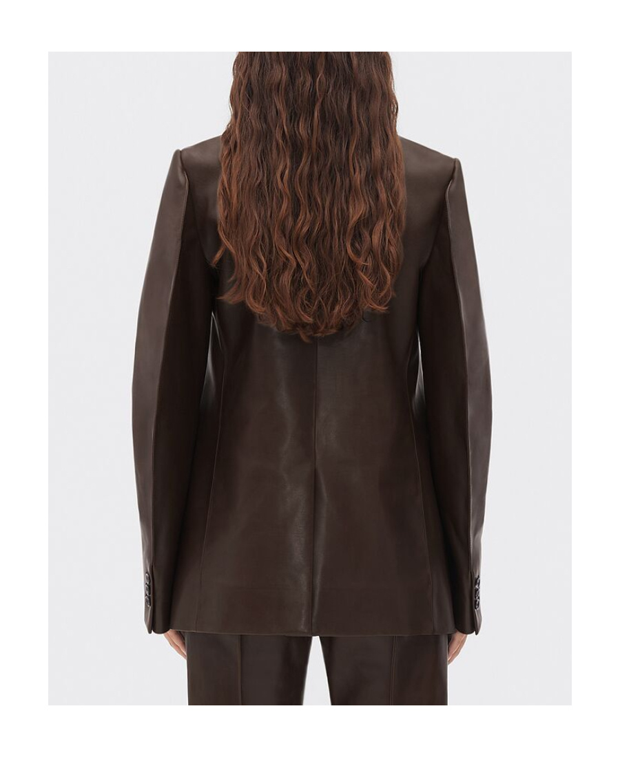 Bottega Veneta Logo Arc Sleeve Jacket In Brown