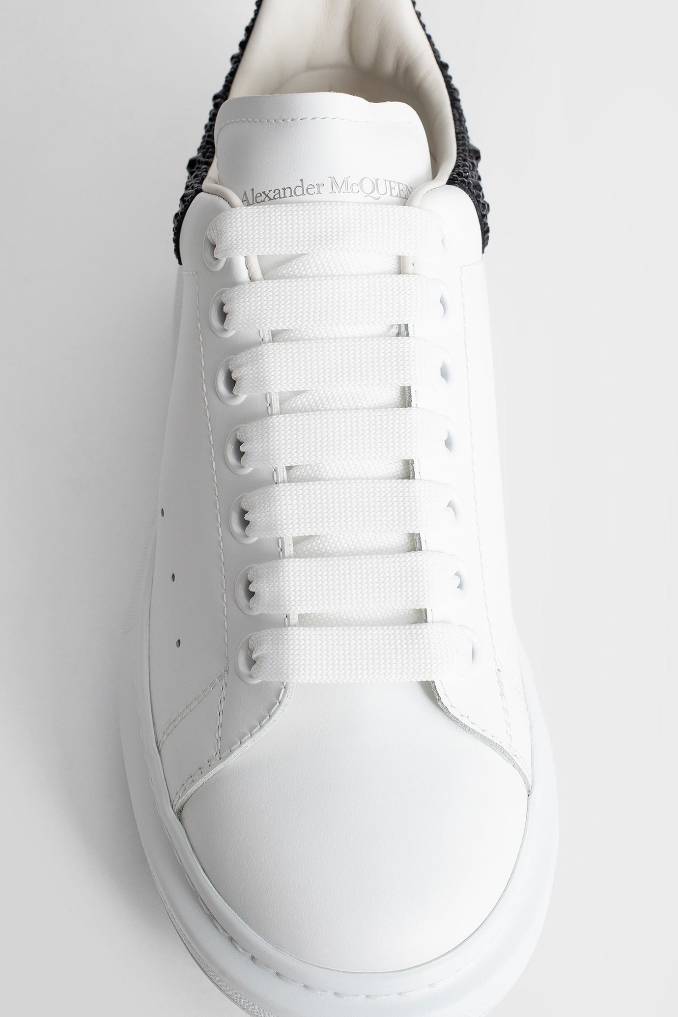 Alexander Mcqueen Oversized Crystal-embellished Sneakers In White