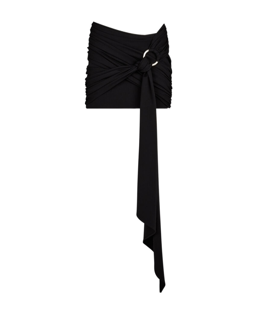 Attico Tie-waist Miniskirt In Black