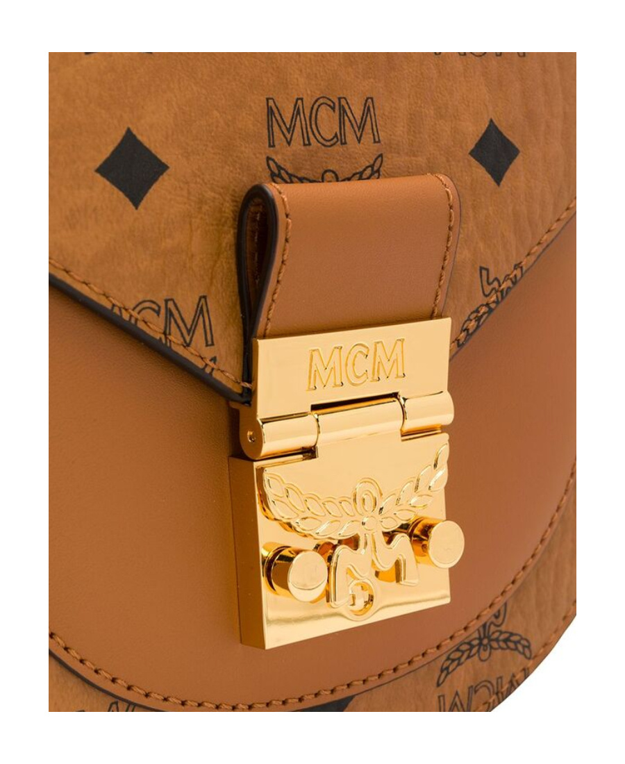 Mcm Logo-print Patricia Bag In Brown