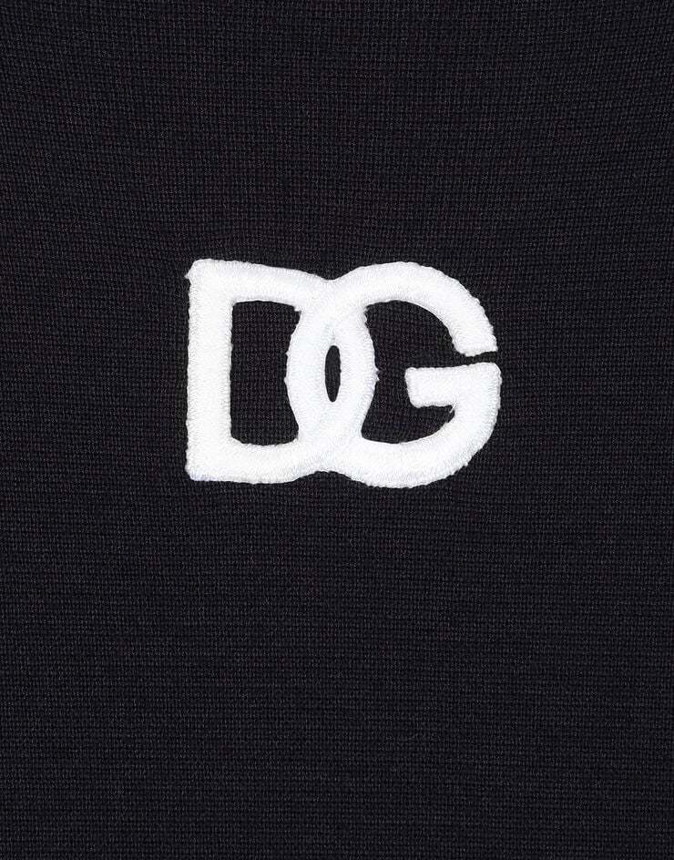Dolce & Gabbana Logo-embroidered Virgin Wool Jumper In Black