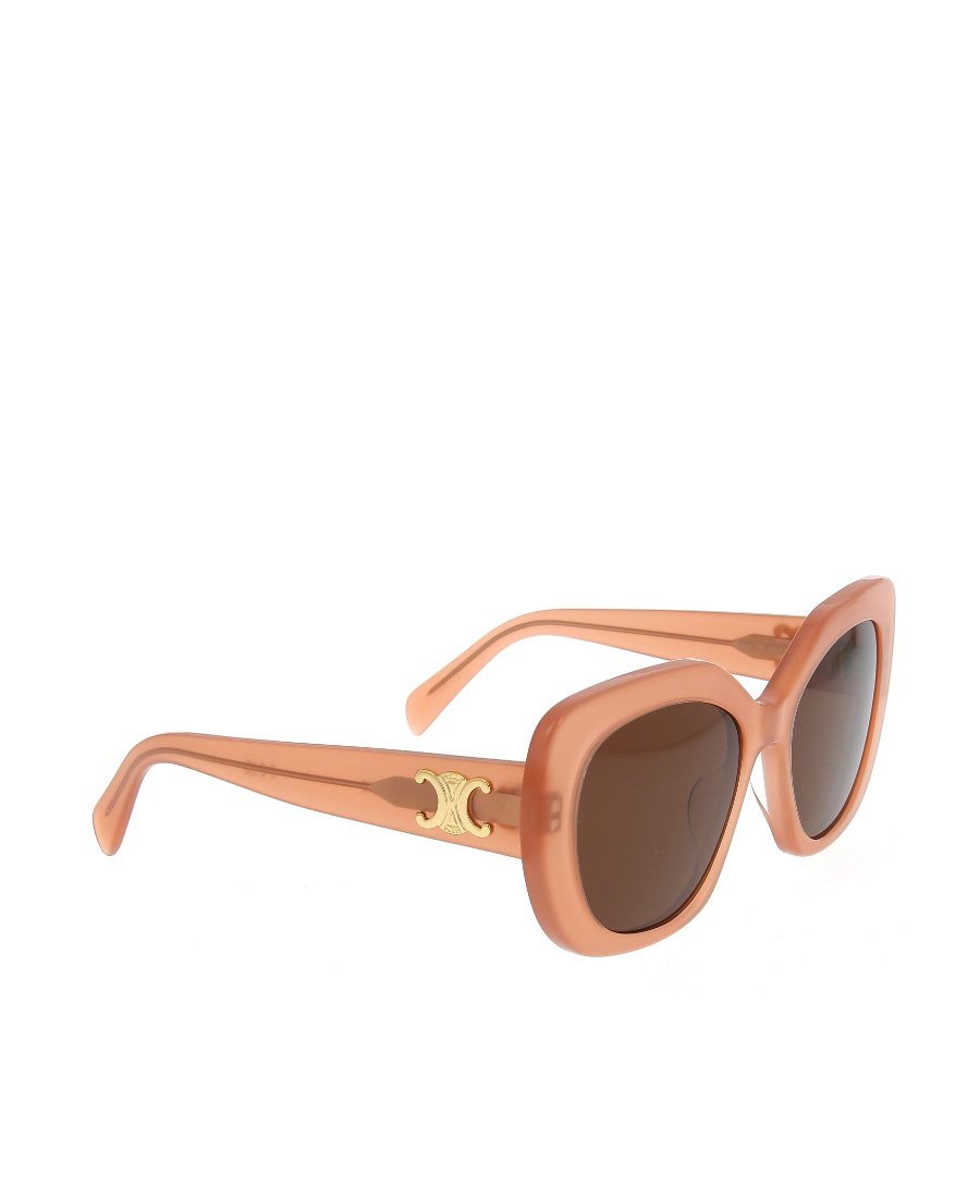 Celine Triomphe-plaque Butterfly-frame Sunglasses In Orange