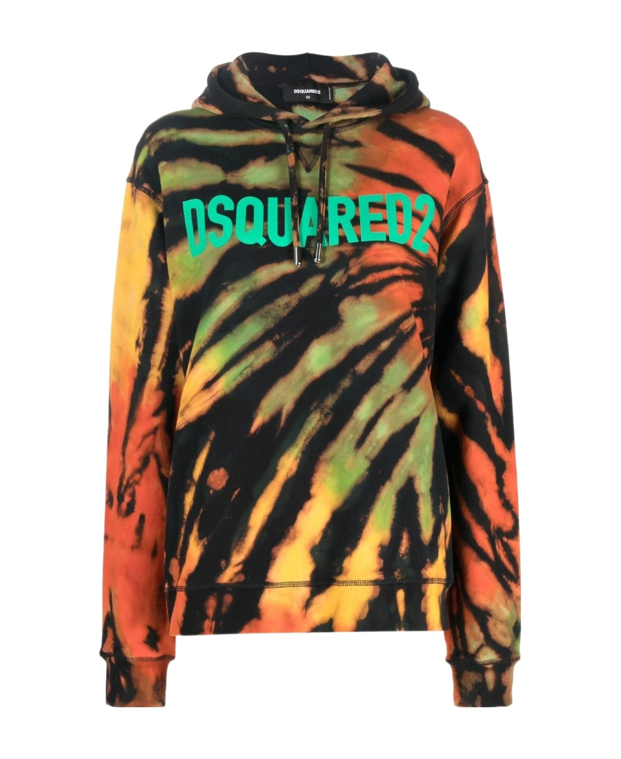 Dsquared2 Tie&dyed Jamaica Cool Hoodie In Black