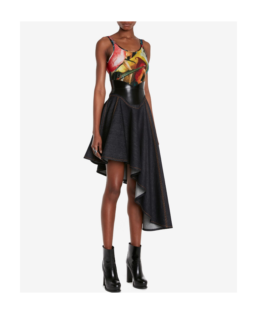 Alexander Mcqueen Graphic-print Jersey Bodysuit In Multicolor
