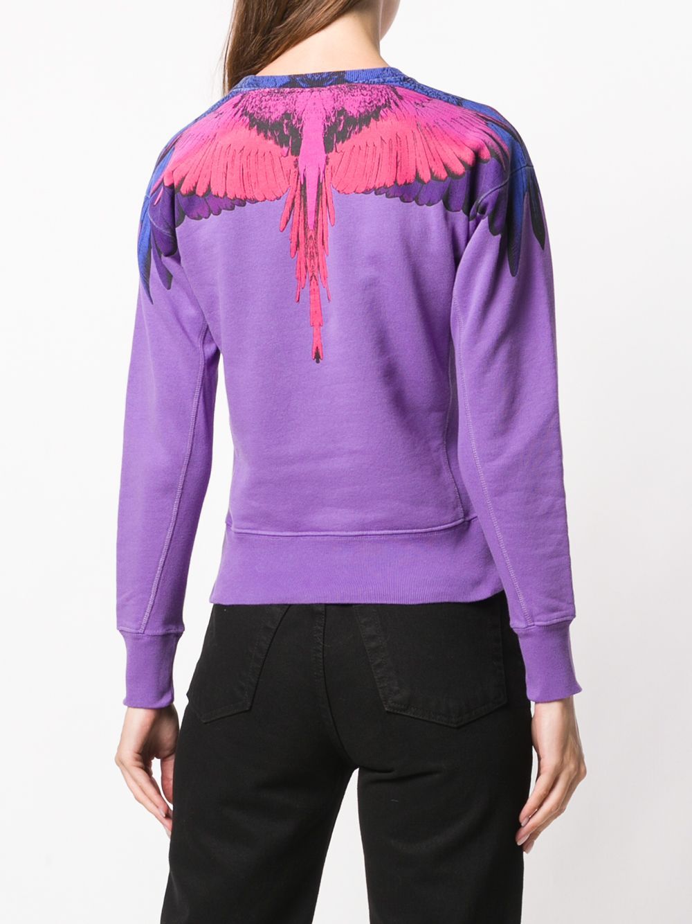Marcelo Burlon County Of Milan Bird Feather Flying Wing Printed Pullover In Purple