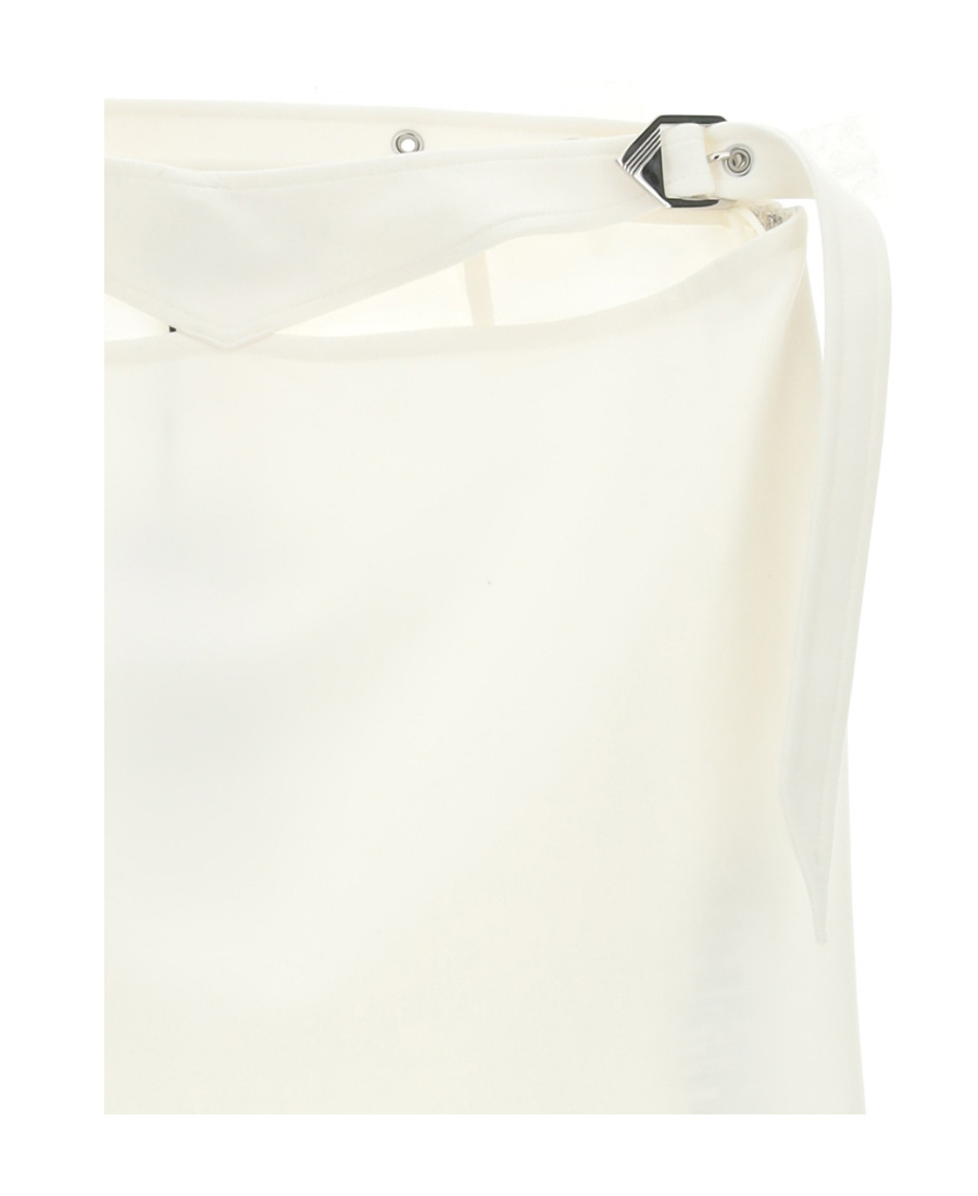 Attico Waist Hollowed-out Medium Length Skirt In White