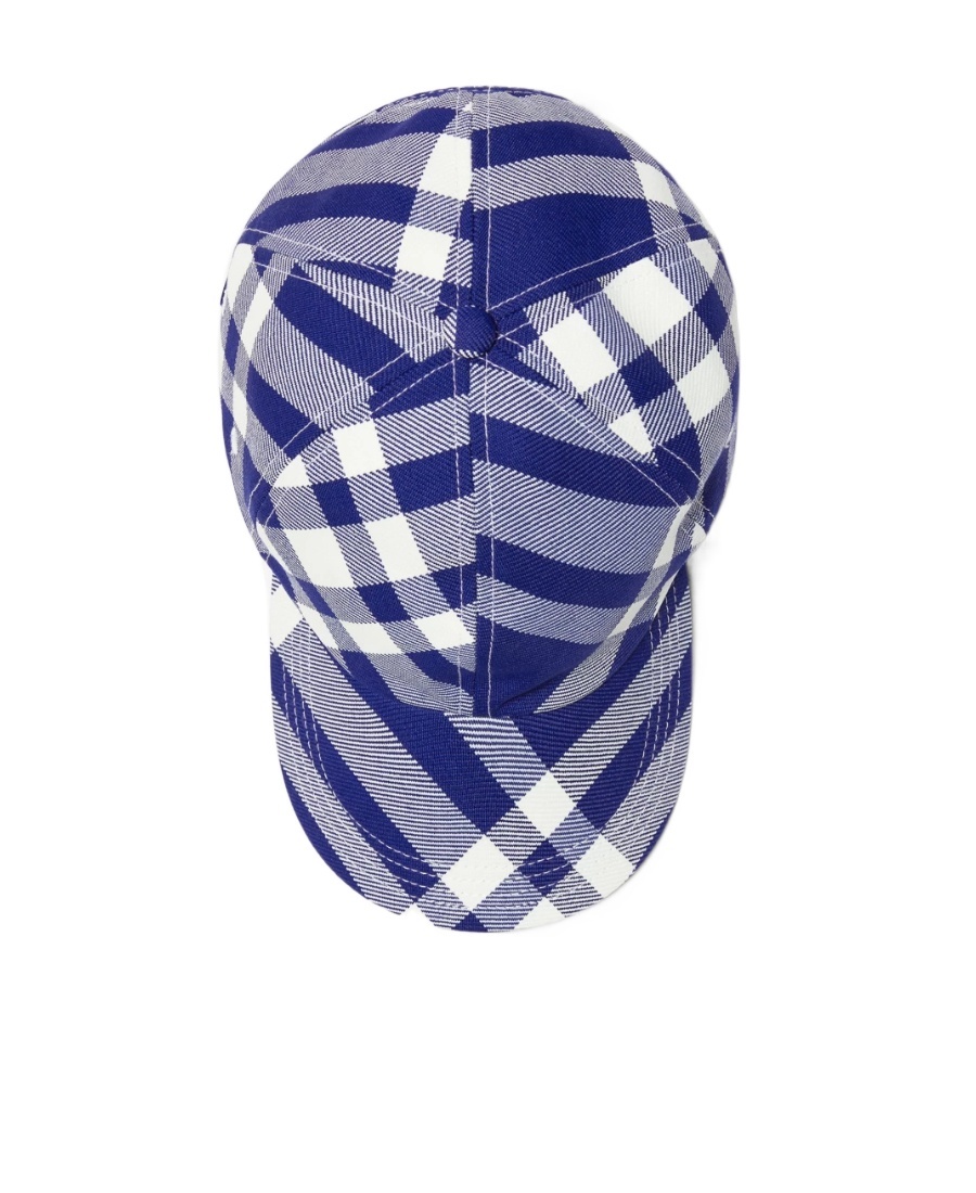 Burberry Check Wool-blend Baseball Cap In Blue