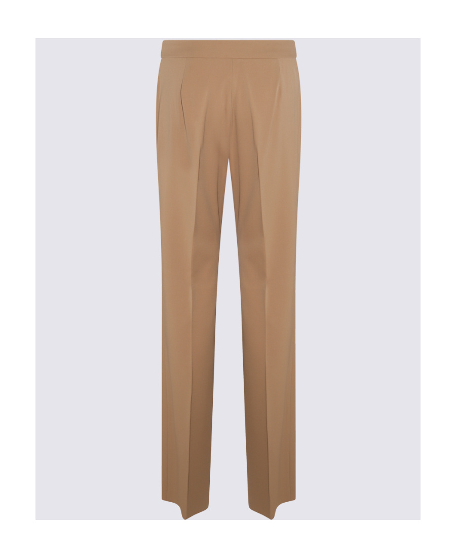 Max Mara Camel Virgin Wool Fianco Pants In Brown