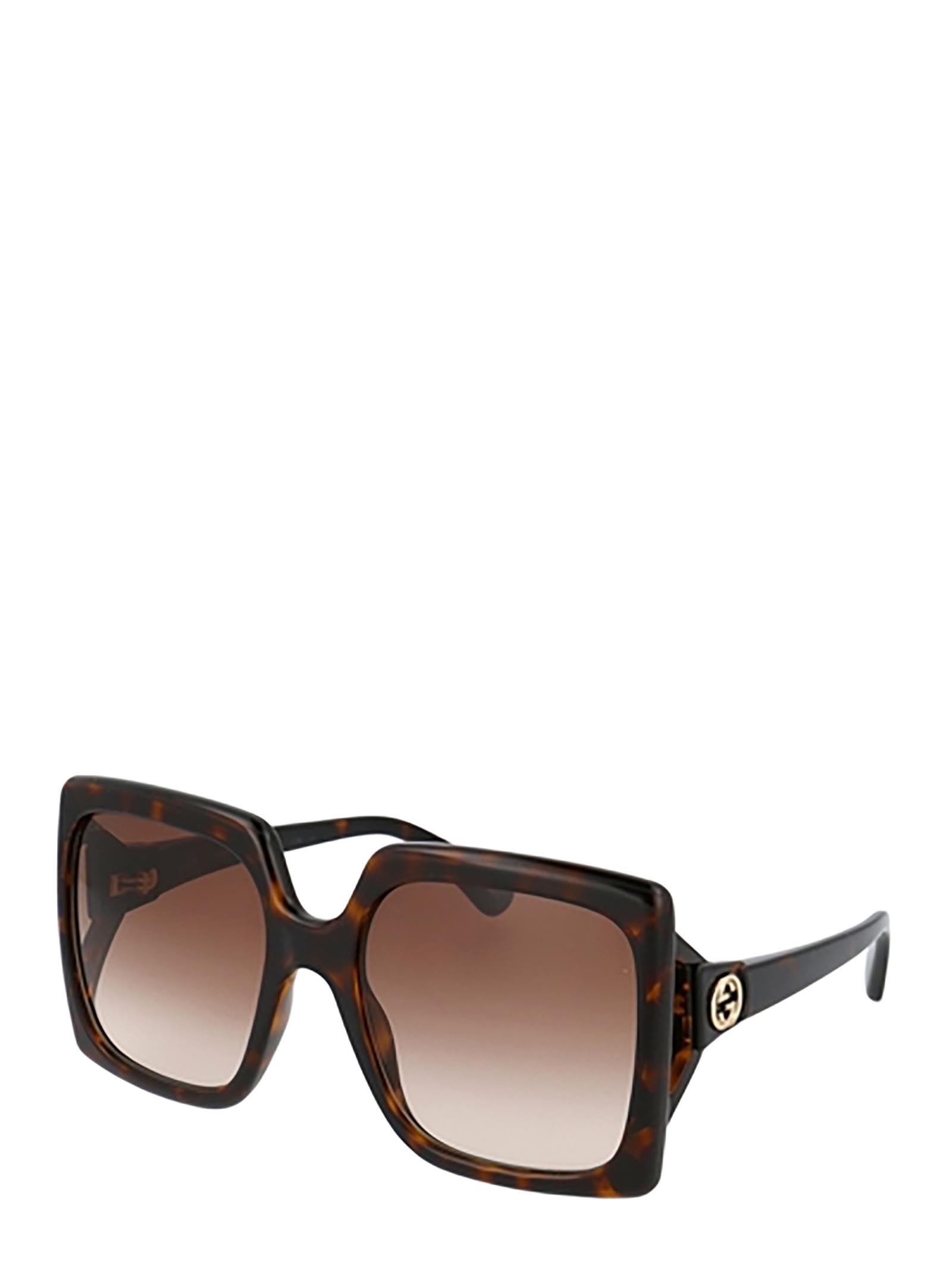 Gucci Tortoiseshell Print Square Sunglasses In Brown