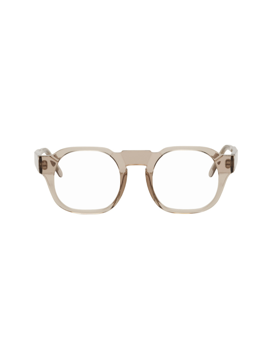 Kuboraum Taupe Logo Round Flat Mirror In Nude