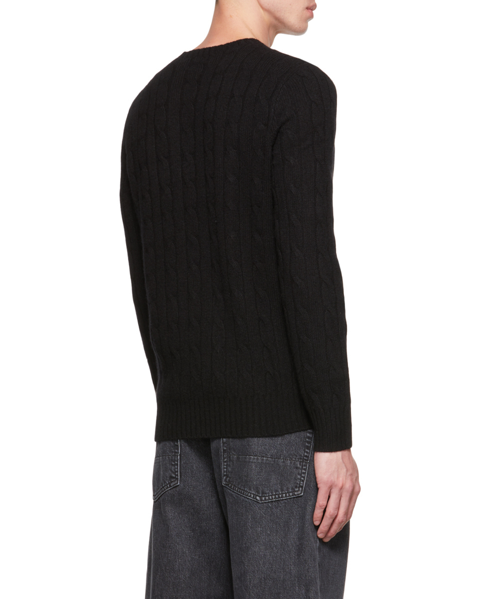 Shop Polo Ralph Lauren Cable-knit Cashmere Jumper In Black