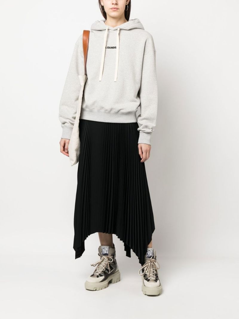 Jil Sander Logo-print Drawstring Hoodie In White