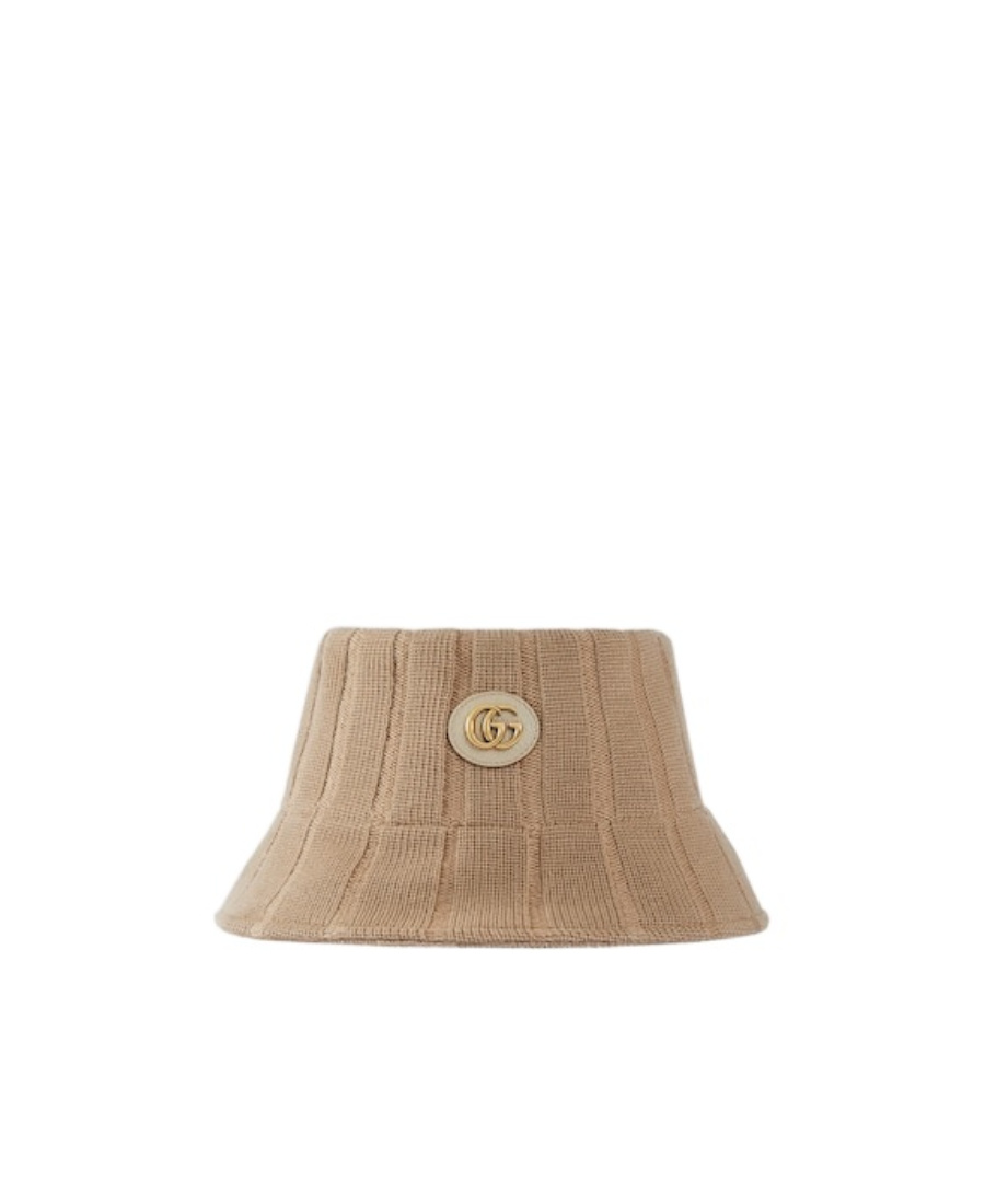 Gucci Double G Wool Bucket Hat In Nude