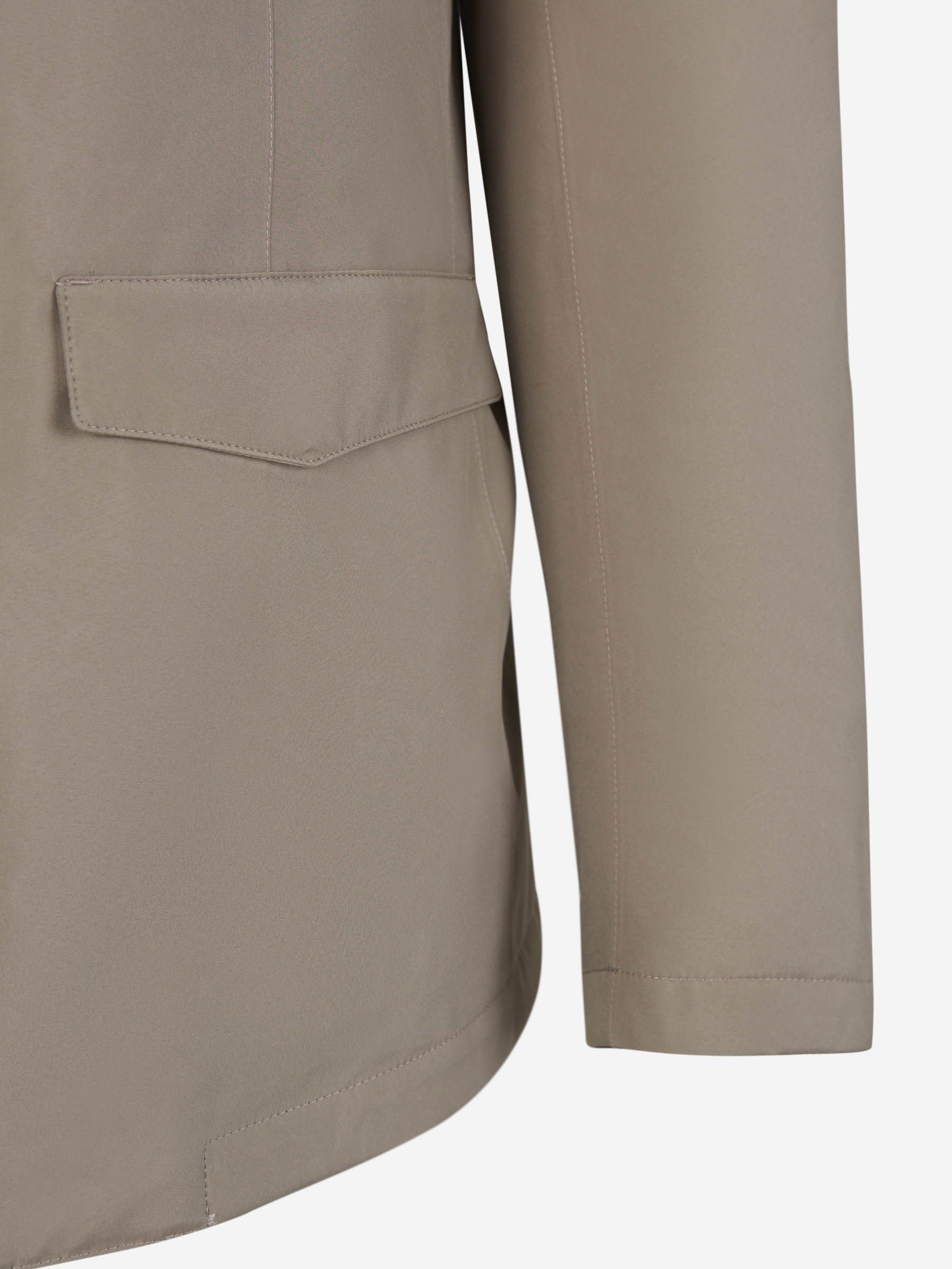Herno High-neck Buttoned Padded Jacket In Gray