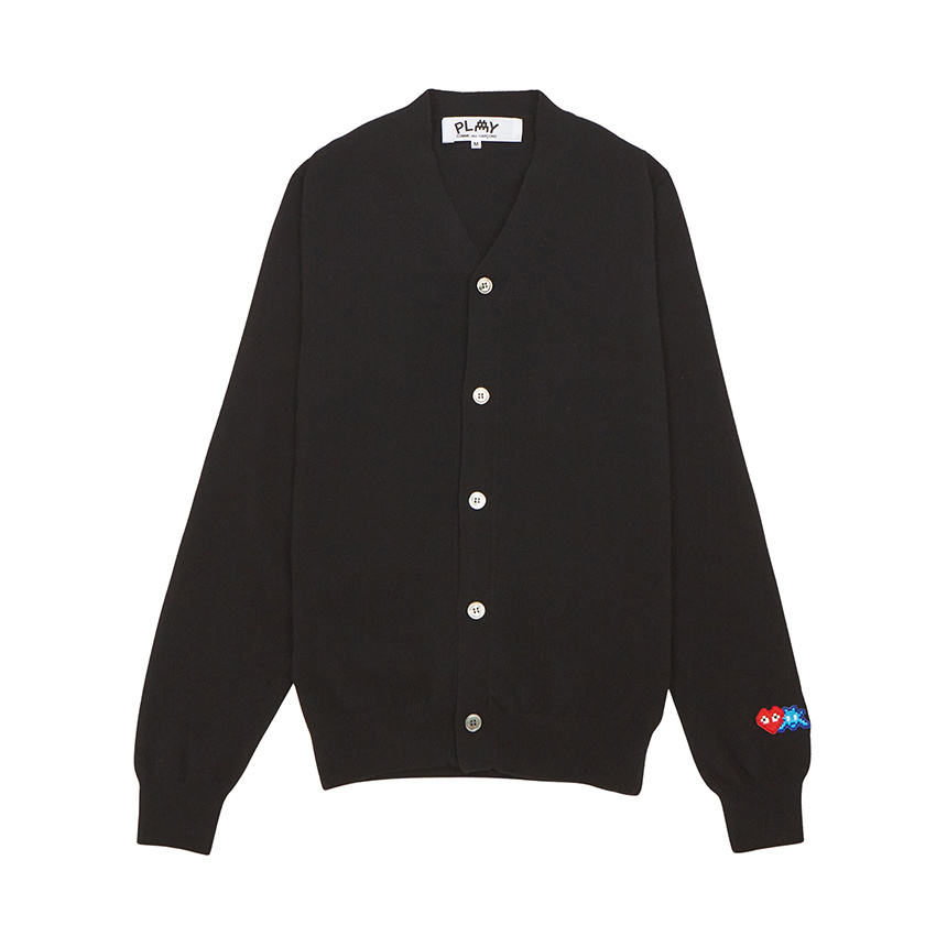 Comme Des Garçons Play X Invader Pixelated-heart Cardigan