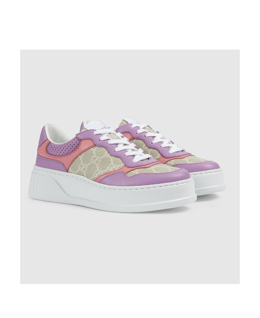 Gucci Multi-panel Lace-up Sneakers In White