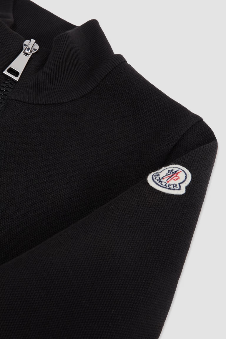 Moncler Enfant Logo Patch Polo Dress In Black
