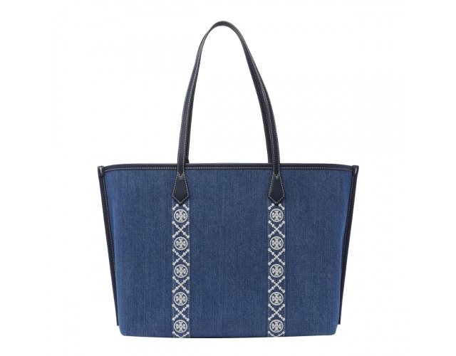 Tory Burch Perry Denim Tote Bag In Blue