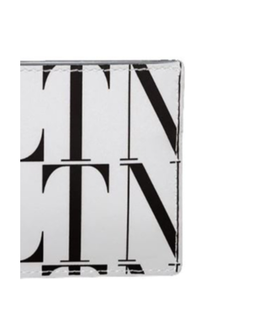 Valentino Stamped Card Holder In White