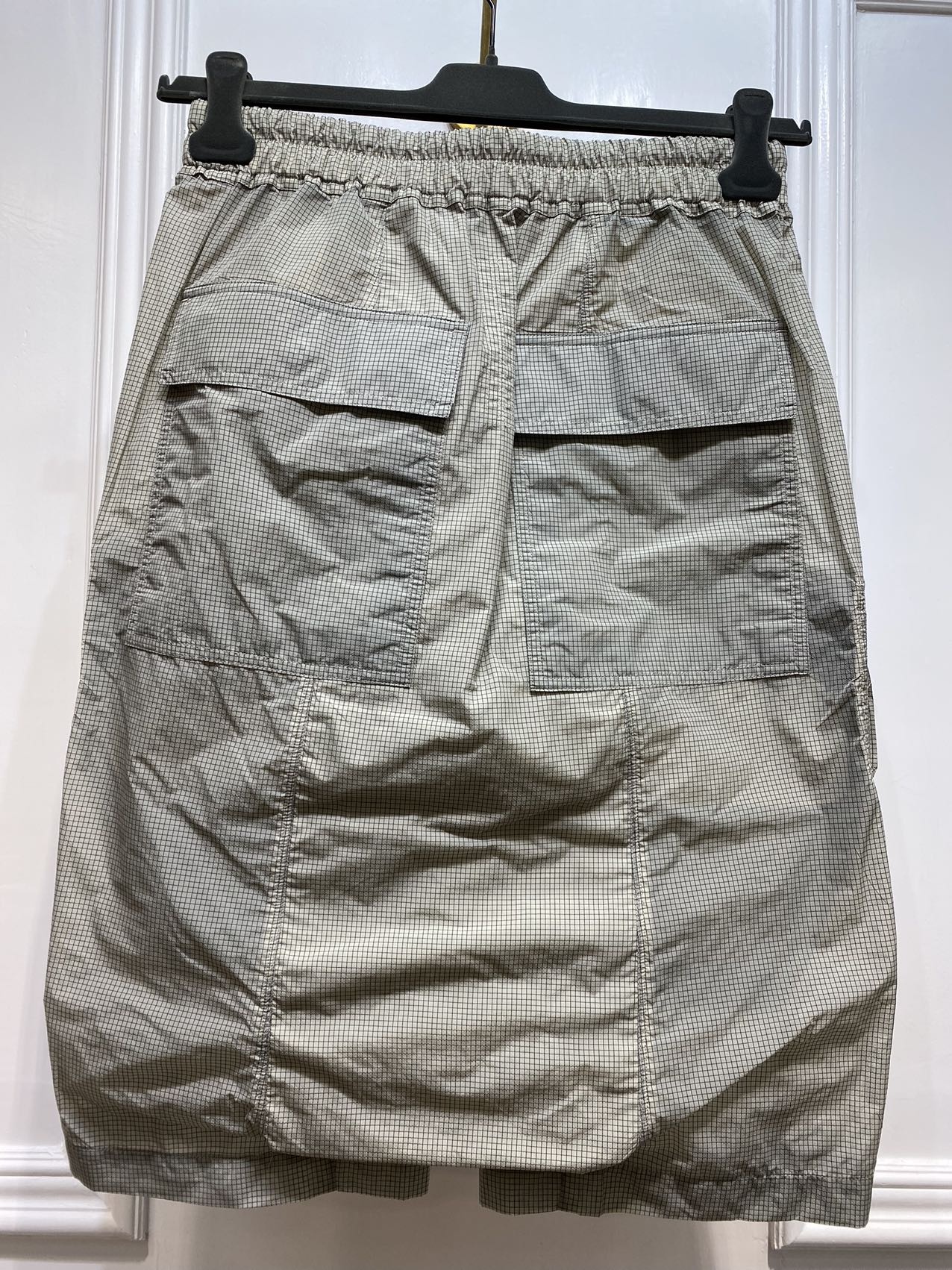 Rick Owens Logo Color Drawstring Shorts In Gray