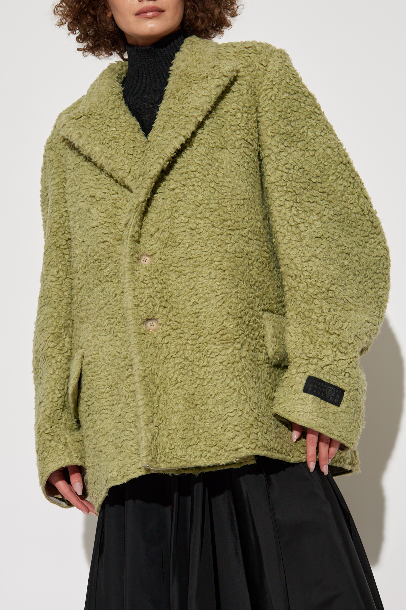 Mm6 Maison Margiela Buttoned-up Jacket In Green