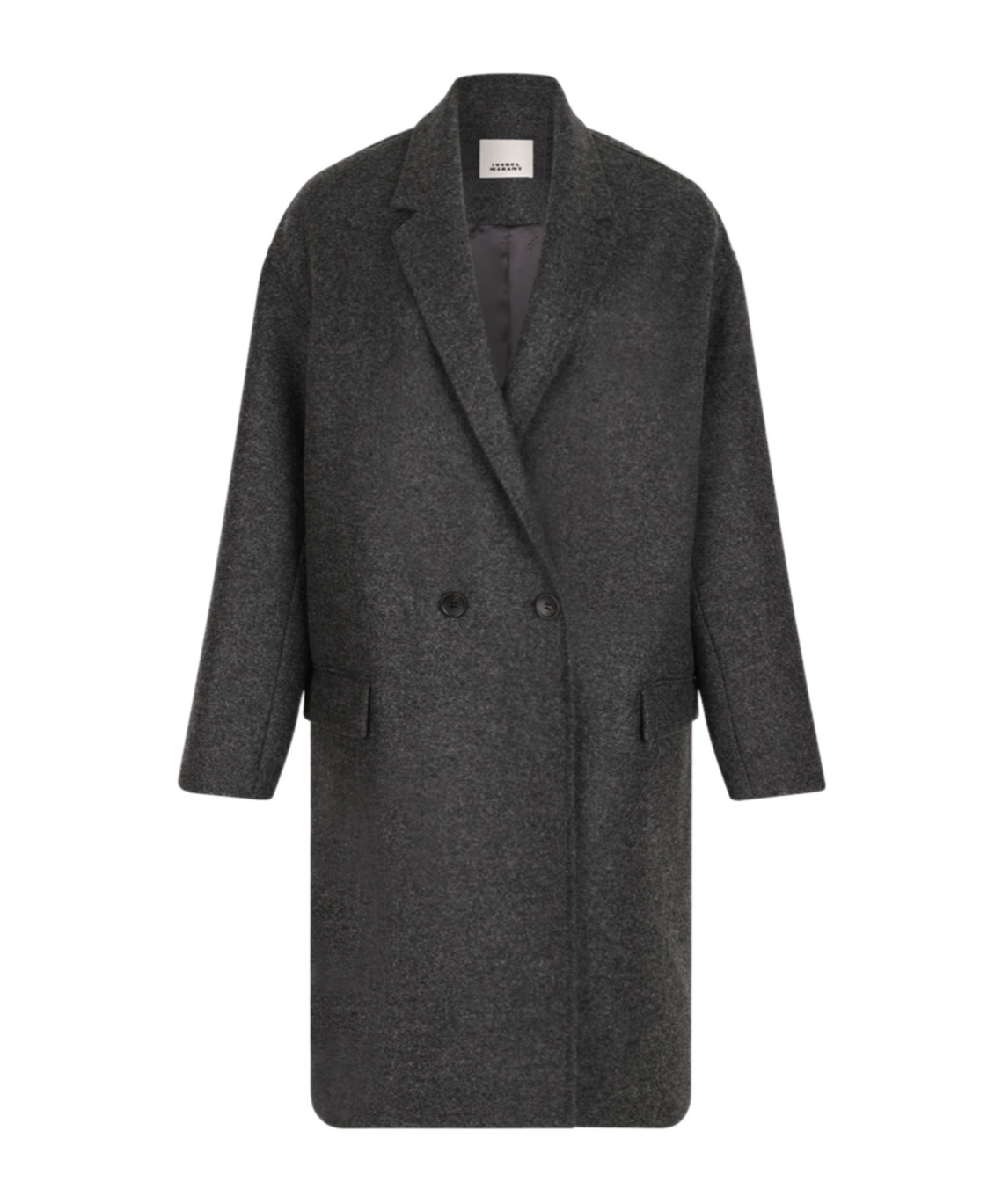 Isabel Marant Double-breasted V-neck Coat In Gray