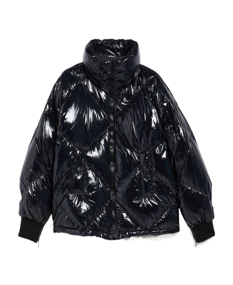 Weekend Max Mara Long-sleeved Zipper Down Jacket In Black